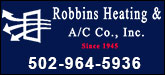 Robbins Heating & Air Conditioning Co Sponsorship Banner